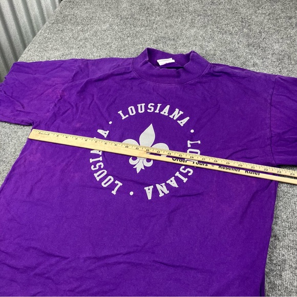 Louisiana T-Shirt Men’s XL The Cotton Exchange Purple Vintage Long Sleeve Y2K - Picture 4 of 7